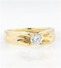 MagicGlo 14K Solid Yellow Gold 8.67g .50 CT Diamond Solitaire Ring Size-9.25